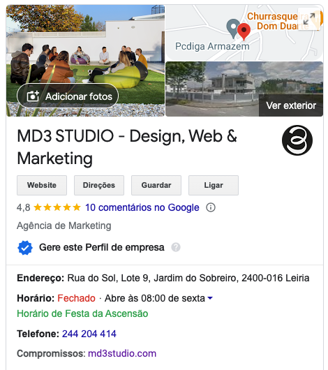 Perfil Google My Business MD3 STUDIO